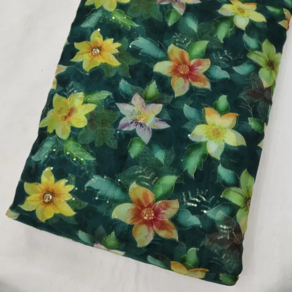 Soft Organza Fabric with Sequin Embroidery – ₹325/m
