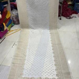 Pure Dola Silk Dyeable Banarasi Dupatta – Rose Gold Zari