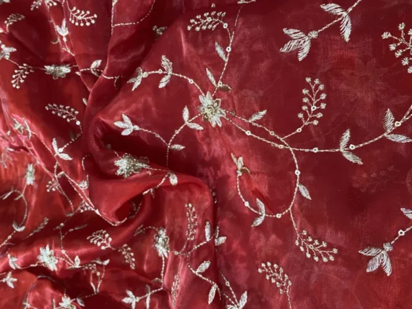 Jimmy Choo Silky Organza Fabric – Embroidered Elegance