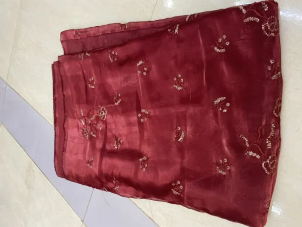 Jimmy Choo Silky Organza Fabric – Embroidered Elegance