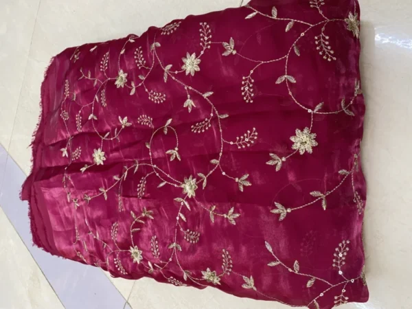 Jimmy Choo Silky Organza Fabric – Embroidered Elegance