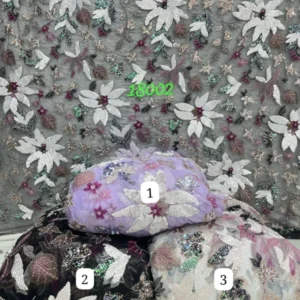 Imported Net Fabric with Beaded Embroidery