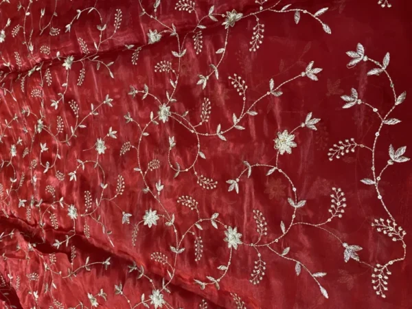 Jimmy Choo Silky Organza Fabric – Embroidered Elegance