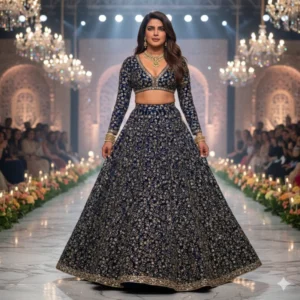 Micro 9000 velvet with zari 038 sequin jaal embroidery - High-Quality Fabric