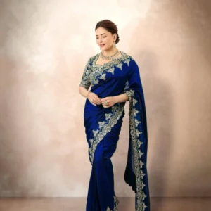 Madhuri Nene Chinon Silk Saree – Embroidered Elegance