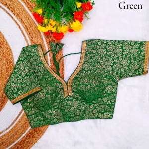 Pure dola silk blouse with sabyasachi lace elegant 038 padded - High-Quality Fabric