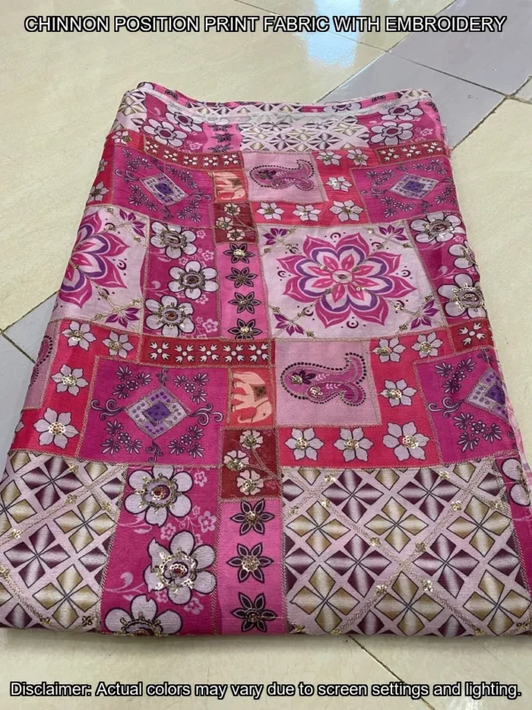 Soft Chinnon Print Work Fabric – ₹300/Meter | Shop Now