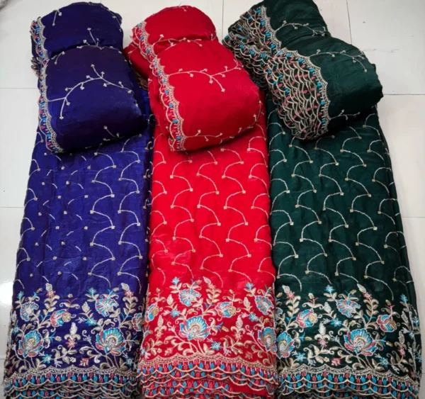 Space Silk Fabric – Plain, Handwork, Jaal, Butti Designs