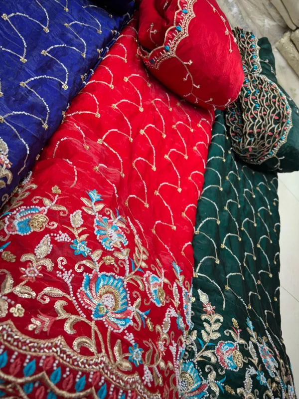 Space silk fabric plain handwork jaal butti designs - High-Quality Fabric