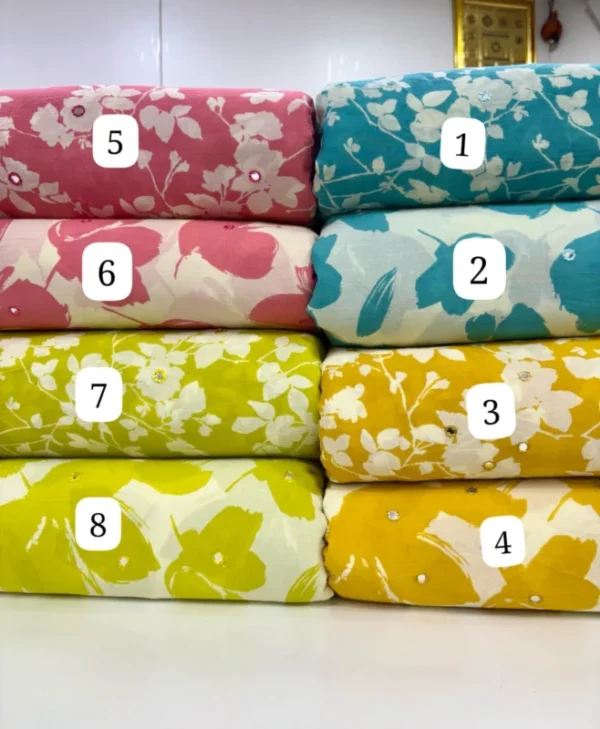 /60 Pure Cotton Fabric with Sequins Mirror Work – ₹280/m | Bollywood Fabric Store
