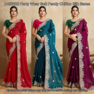 Soft Fendy Chiffon Silk Saree – Party Wear | ₹1400 Only