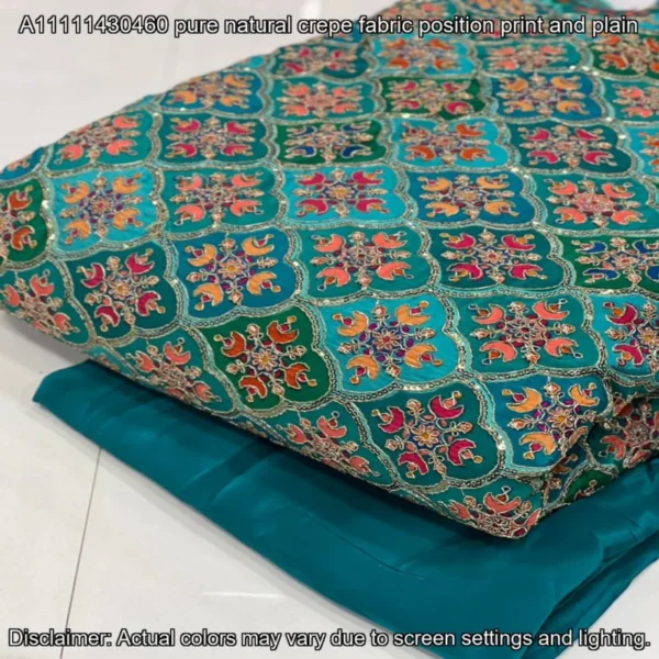 Pure Natural Crepe Embroidery Fabric – ₹875/m | Shop Online