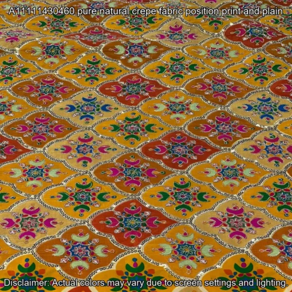 Pure Natural Crepe Embroidery Fabric – ₹875/m | Shop Online