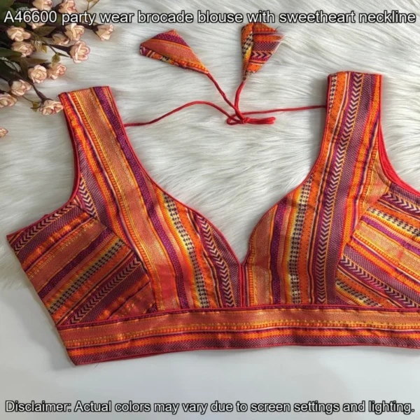 Banarasi brocade partywear blouse heavy padded 450 only - High-Quality Fabric