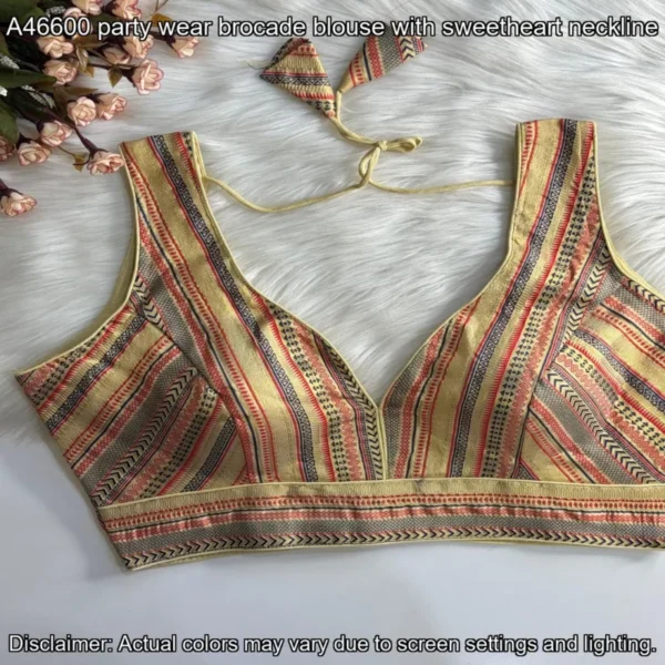 Banarasi brocade partywear blouse heavy padded 450 only - High-Quality Fabric