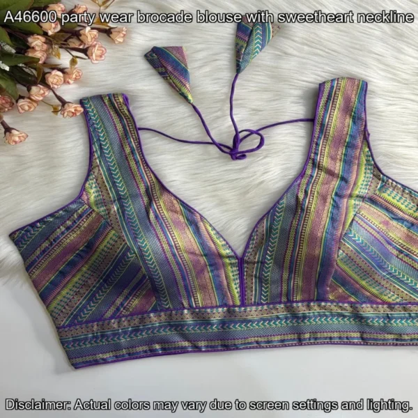 Banarasi brocade partywear blouse heavy padded 450 only - High-Quality Fabric