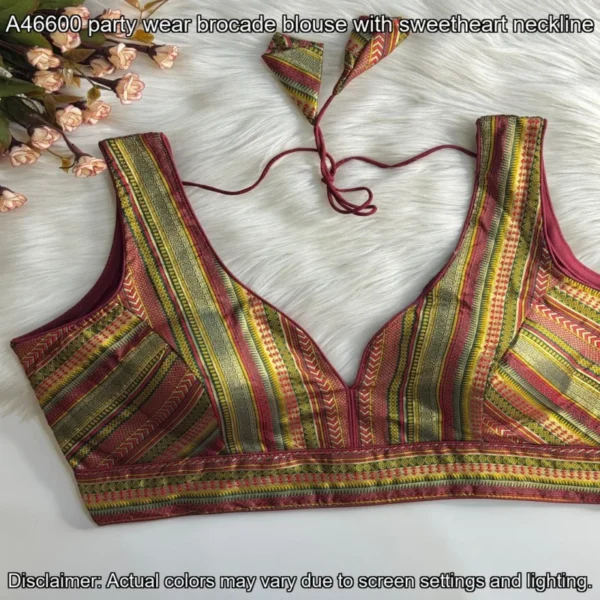 Banarasi brocade partywear blouse heavy padded 450 only - High-Quality Fabric