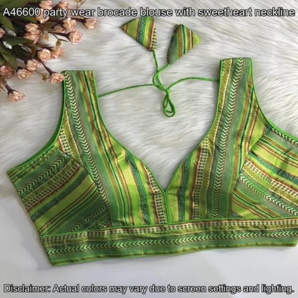 Banarasi brocade partywear blouse heavy padded 450 only - High-Quality Fabric