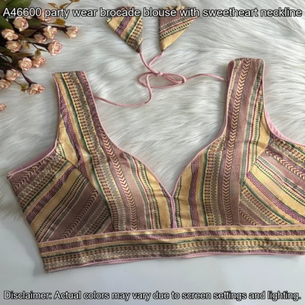 Banarasi brocade partywear blouse heavy padded 450 only - High-Quality Fabric