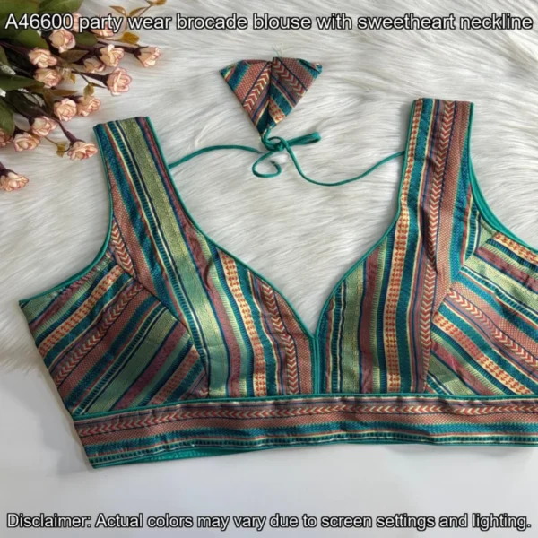 Banarasi brocade partywear blouse heavy padded 450 only - High-Quality Fabric