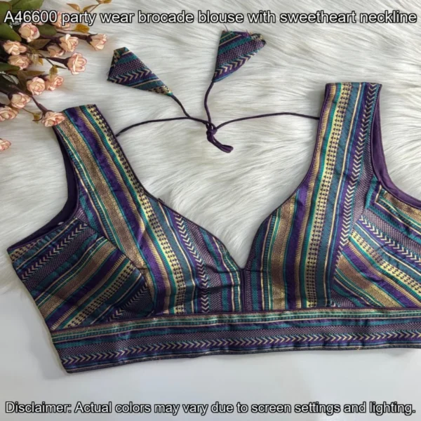 Banarasi brocade partywear blouse heavy padded 450 only - High-Quality Fabric