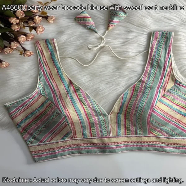 Banarasi brocade partywear blouse heavy padded 450 only - High-Quality Fabric