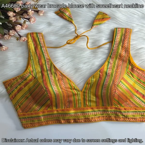 Banarasi brocade partywear blouse heavy padded 450 only - High-Quality Fabric