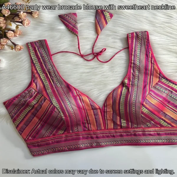 Banarasi brocade partywear blouse heavy padded 450 only - High-Quality Fabric