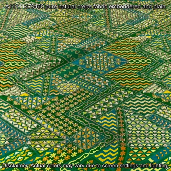 Natural Crepe Designer Fabric – 44″ Embroidered | Buy Now