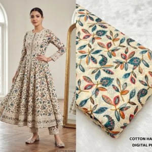 Anushka sharma cotton hakoba floral digital print fabric - High-Quality Fabric