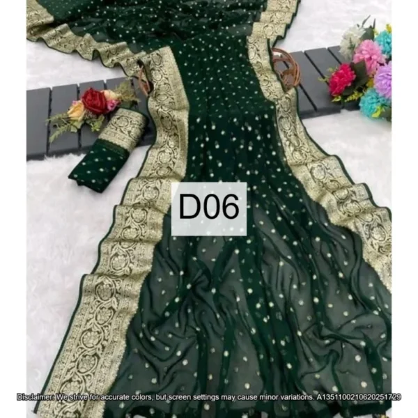 Banarasi viscose georgette saree zari weaving butti 750 - High-Quality Fabric