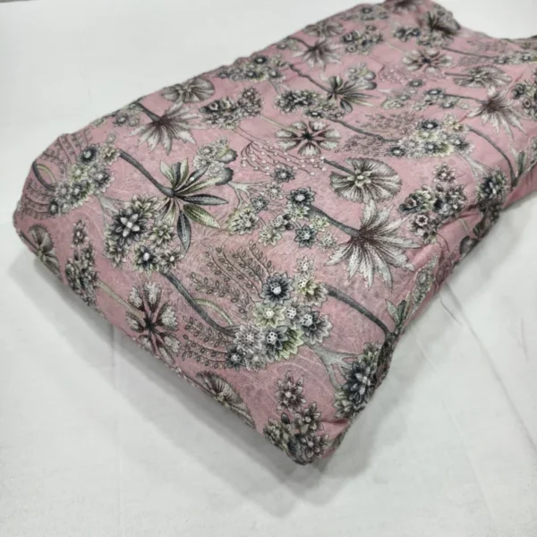 Beautiful position print embroidery on pure organza fabric 8211 amrut dresses - High-Quality Fabric