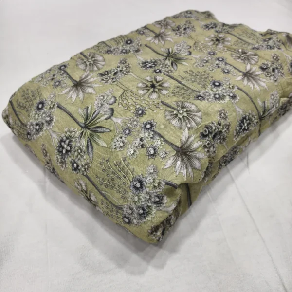 Beautiful position print embroidery on pure organza fabric 8211 amrut dresses - High-Quality Fabric