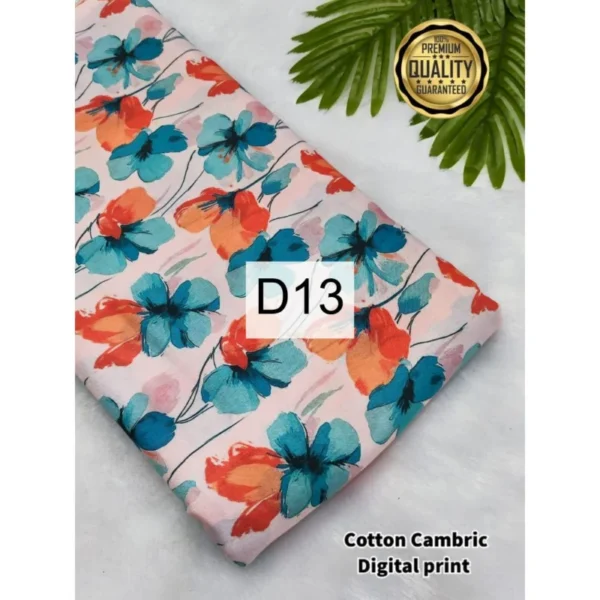 Cambric cotton digital print fabric premium design quality - High-Quality Fabric