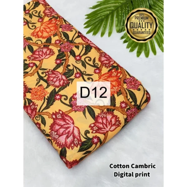 Cambric cotton digital print fabric premium design quality - High-Quality Fabric