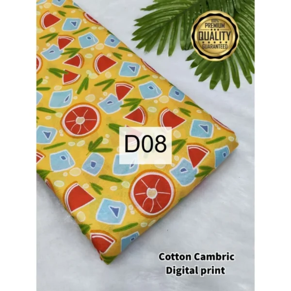 Cambric cotton digital print fabric premium design quality - High-Quality Fabric