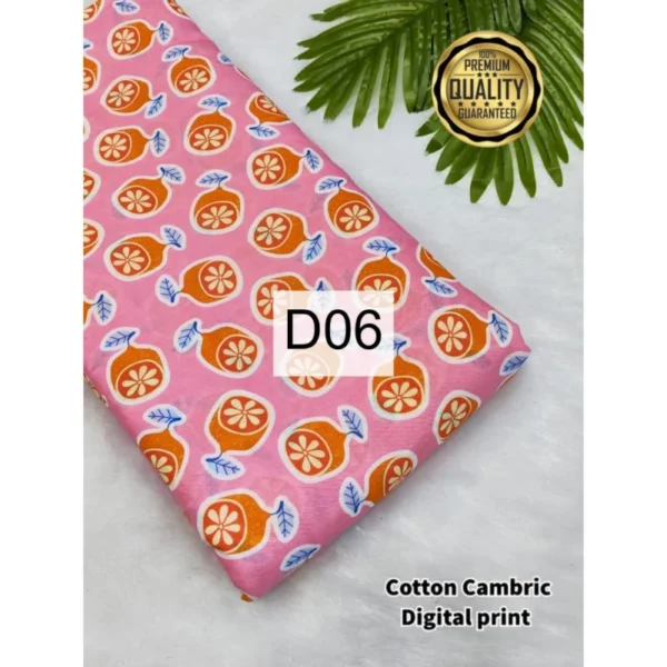 Cambric cotton digital print fabric premium design quality - High-Quality Fabric