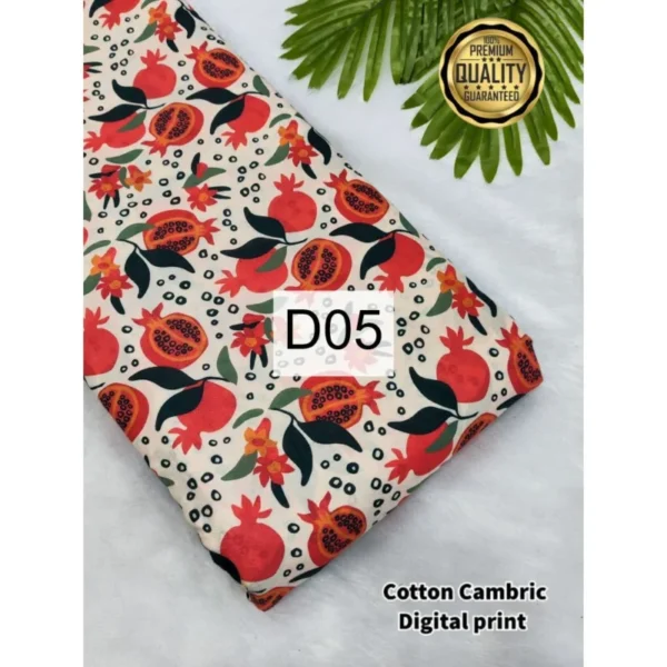 Cambric cotton digital print fabric premium design quality - High-Quality Fabric