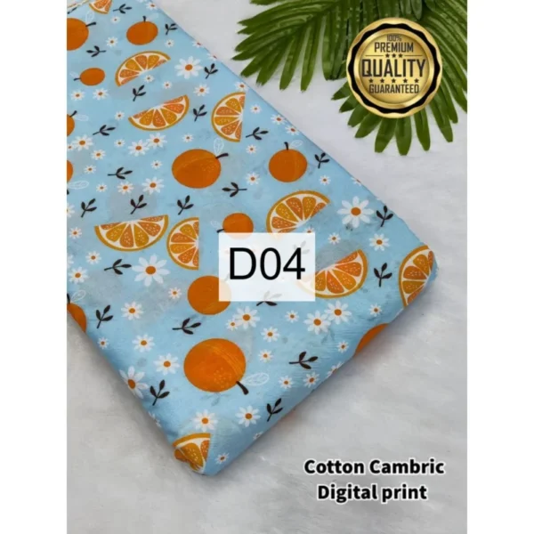Cambric cotton digital print fabric premium design quality - High-Quality Fabric