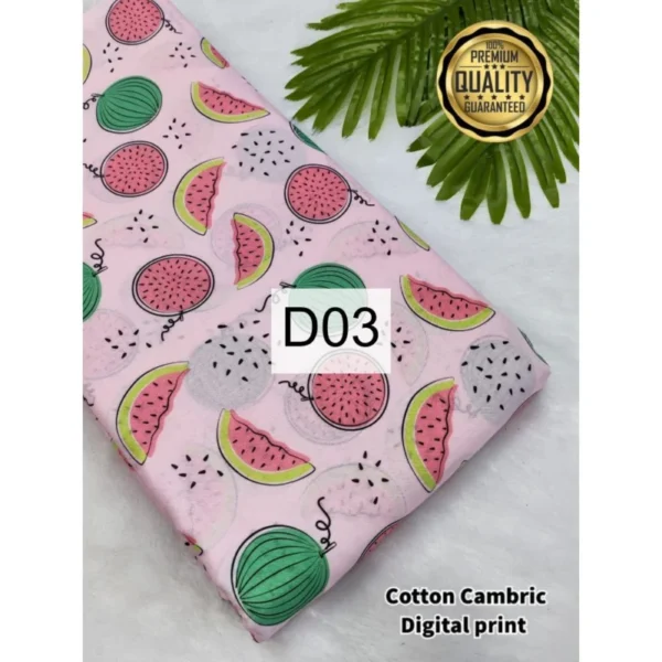 Cambric cotton digital print fabric premium design quality - High-Quality Fabric