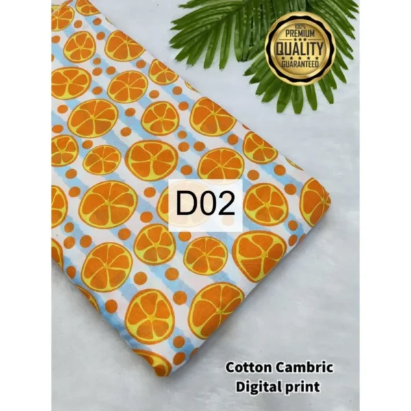 Cambric cotton digital print fabric premium design quality - High-Quality Fabric