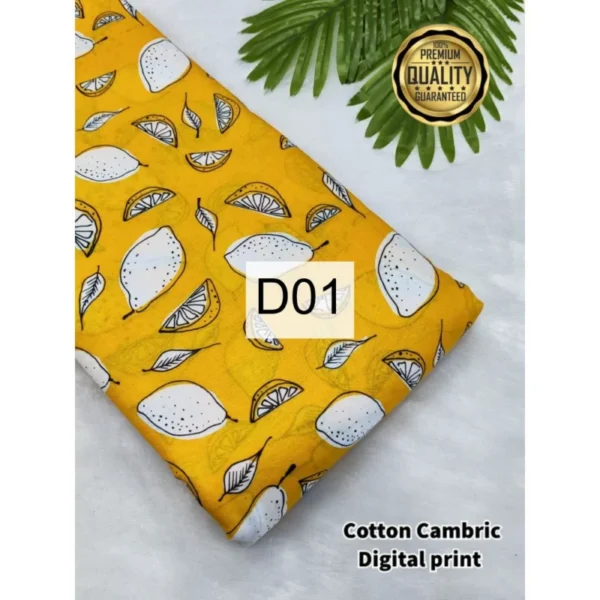 Cambric cotton digital print fabric premium design quality - High-Quality Fabric