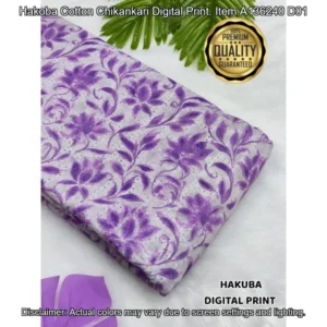 Hakoba cotton chikankari fabric digital prints 038 soft feel - High-Quality Fabric