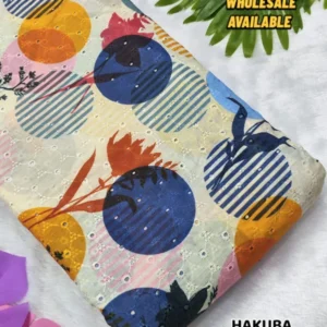 Hakoba cotton chikankari fabric digital prints 038 soft feel - High-Quality Fabric