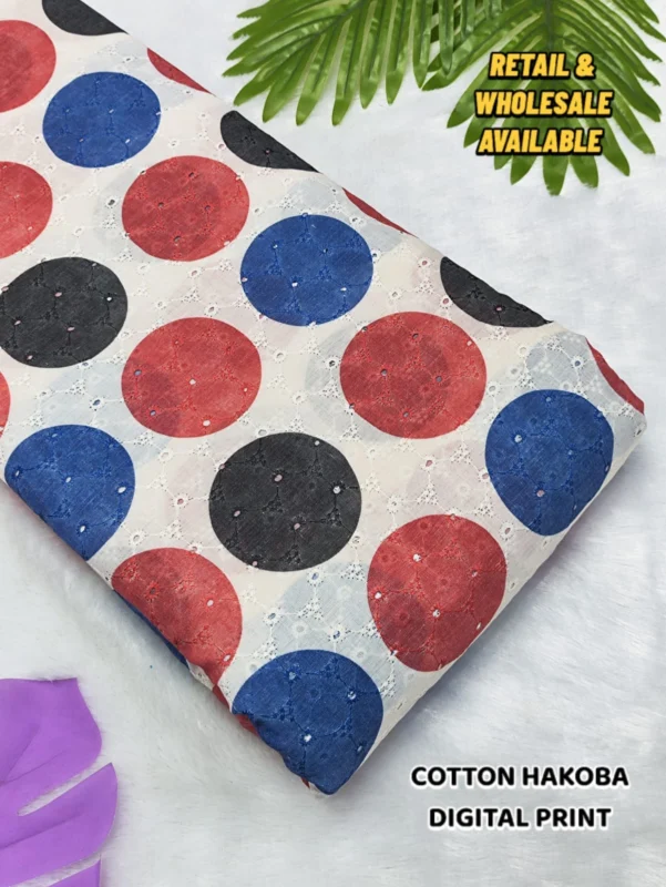 Hakoba cotton chikankari fabric digital prints 038 soft feel - High-Quality Fabric