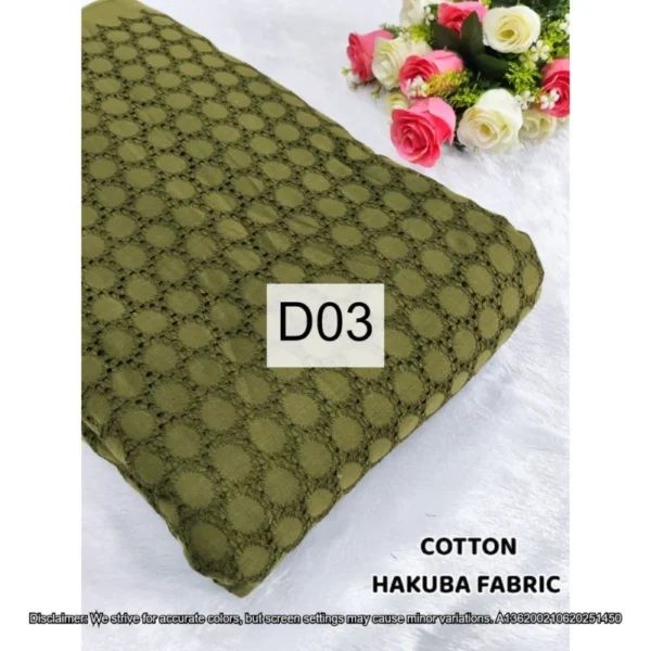 Hakoba cotton chikankari fabric football design 428243 wide - High-Quality Fabric