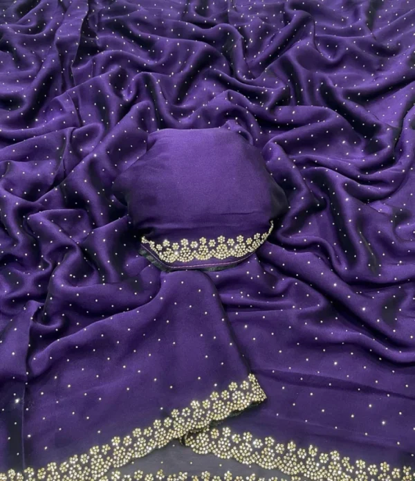 Heavy rangoli silk saree with siroski work blouse shop now - High-Quality Fabric