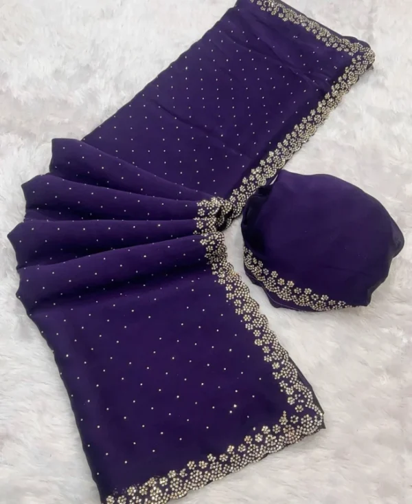 Heavy rangoli silk saree with siroski work blouse shop now - High-Quality Fabric