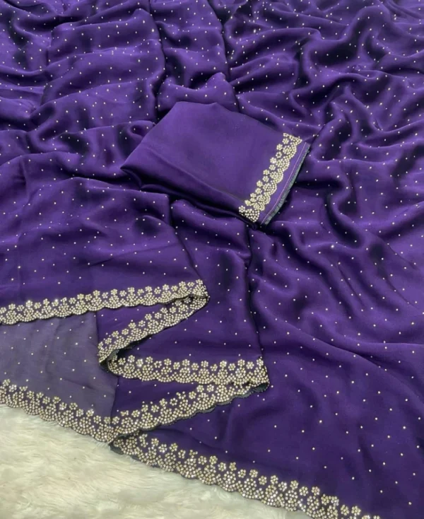 Heavy rangoli silk saree with siroski work blouse shop now - High-Quality Fabric