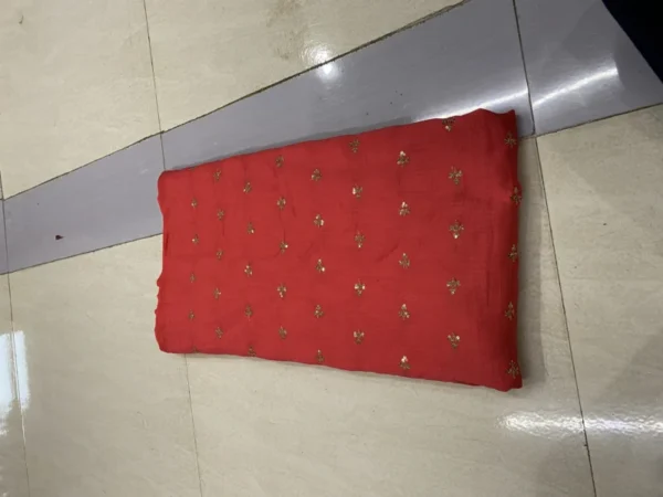 Pink Vichitra Silk Fabric with Sequins Thread Butties – Soft & Elegant | 44 Inch Width